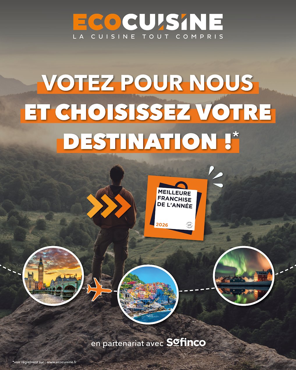 Votez pour ECOCUISINE Meilleure chaine de magasins de l'année et partez en vacances !